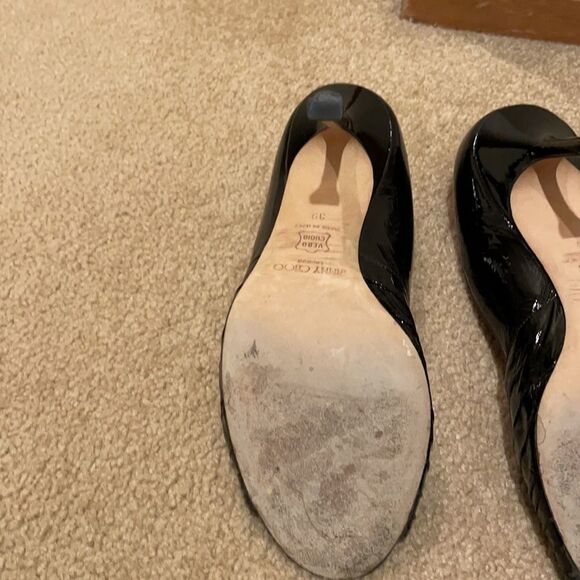 JIMMY CHOO Peep Toe Patent Leather Pumps - Picture 7 of 13